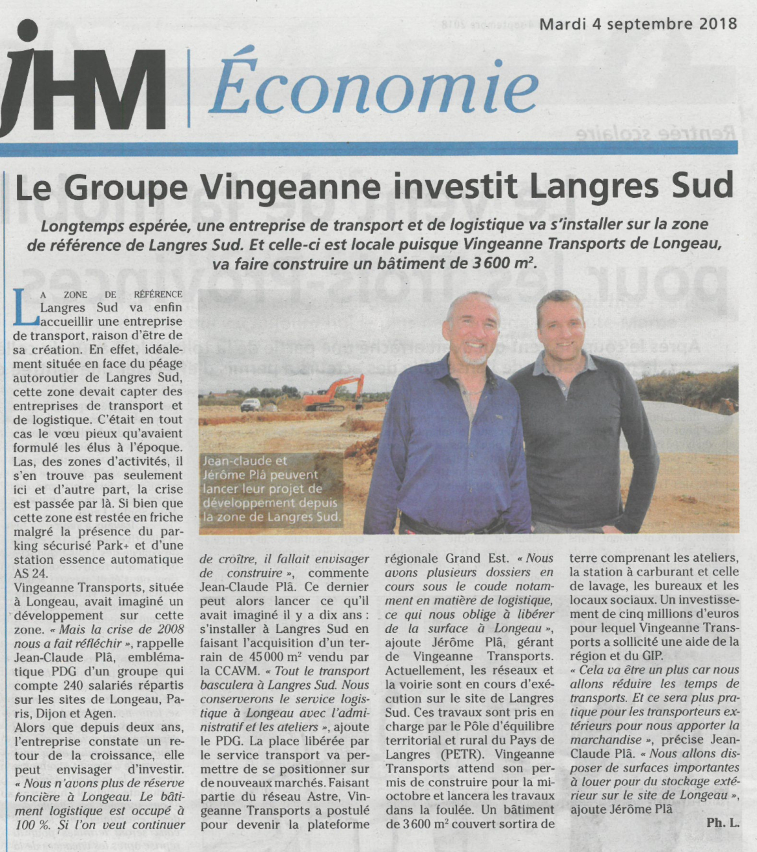 Le groupe Vingeanne investit Langres Sud